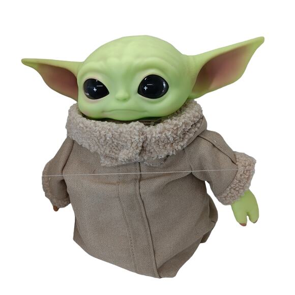 Star Wars Baby Yoda Soft Green Doll 11" Tall beige Tunic Rubber Head and Hands - Picture 1 of 9